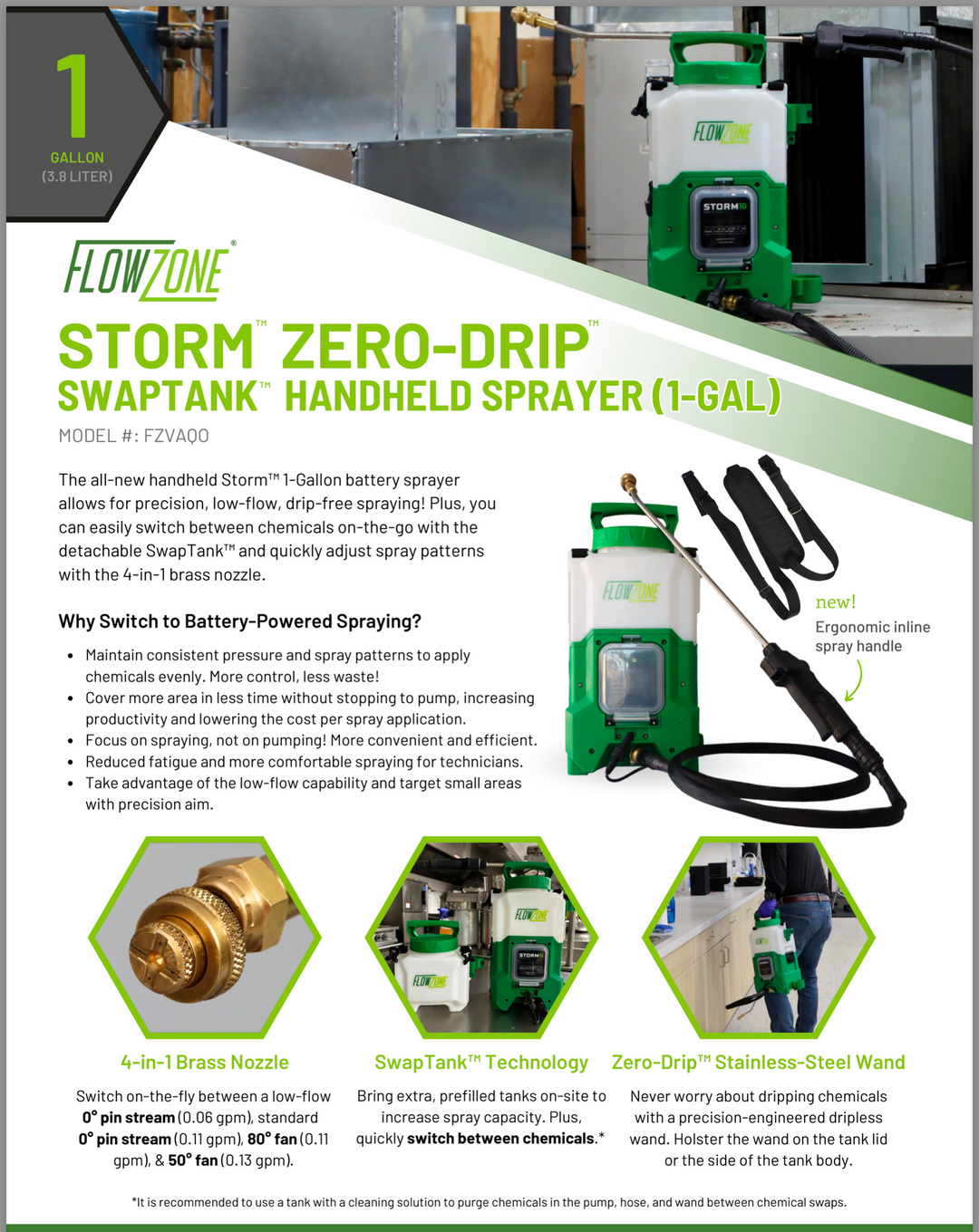Flowzone Storm Zero-Drip Swaptank Handheld Sprayer 1 Gallon – GCI